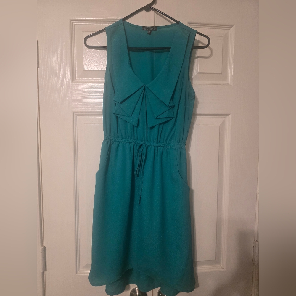 Women's Teal Sleeveless Dress, Small